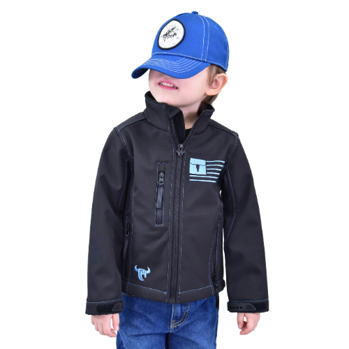 Youth Boy's CH Black "Skull Flag" Poly Shell Jacket from Cowboy Hardware