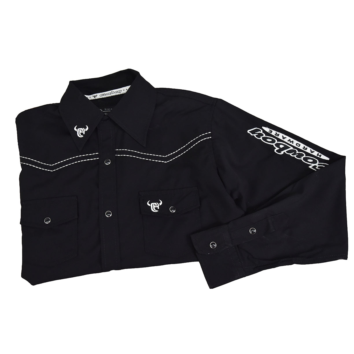 Youth Boy's CH Black "Solid" Long Sleeve Western Shirt from Cowboy Hardware