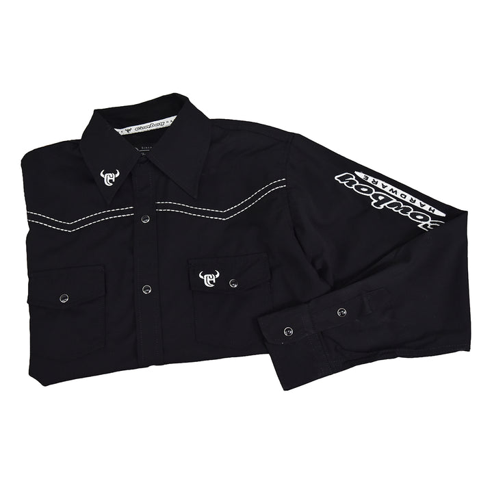 Youth Boy's CH Black "Solid" Long Sleeve Western Shirt from Cowboy Hardware