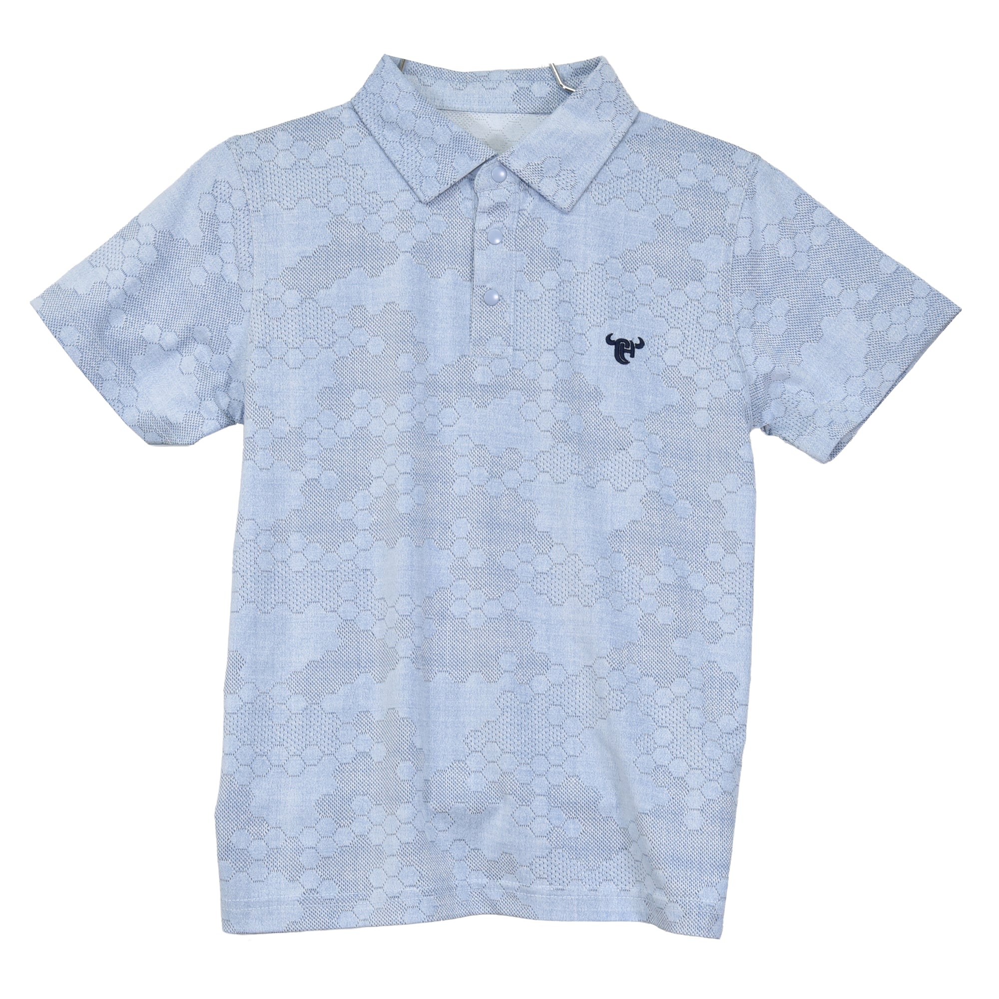 Youth Boy's CH Blue "Solid" Short Sleeve Polo Shirt from Cowboy Hardware