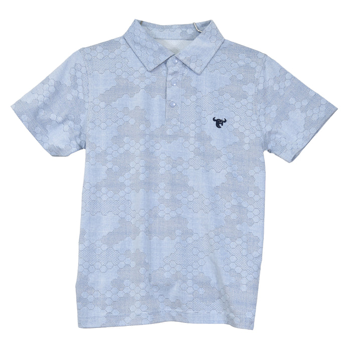 Youth Boy's CH Blue "Solid" Short Sleeve Polo Shirt from Cowboy Hardware