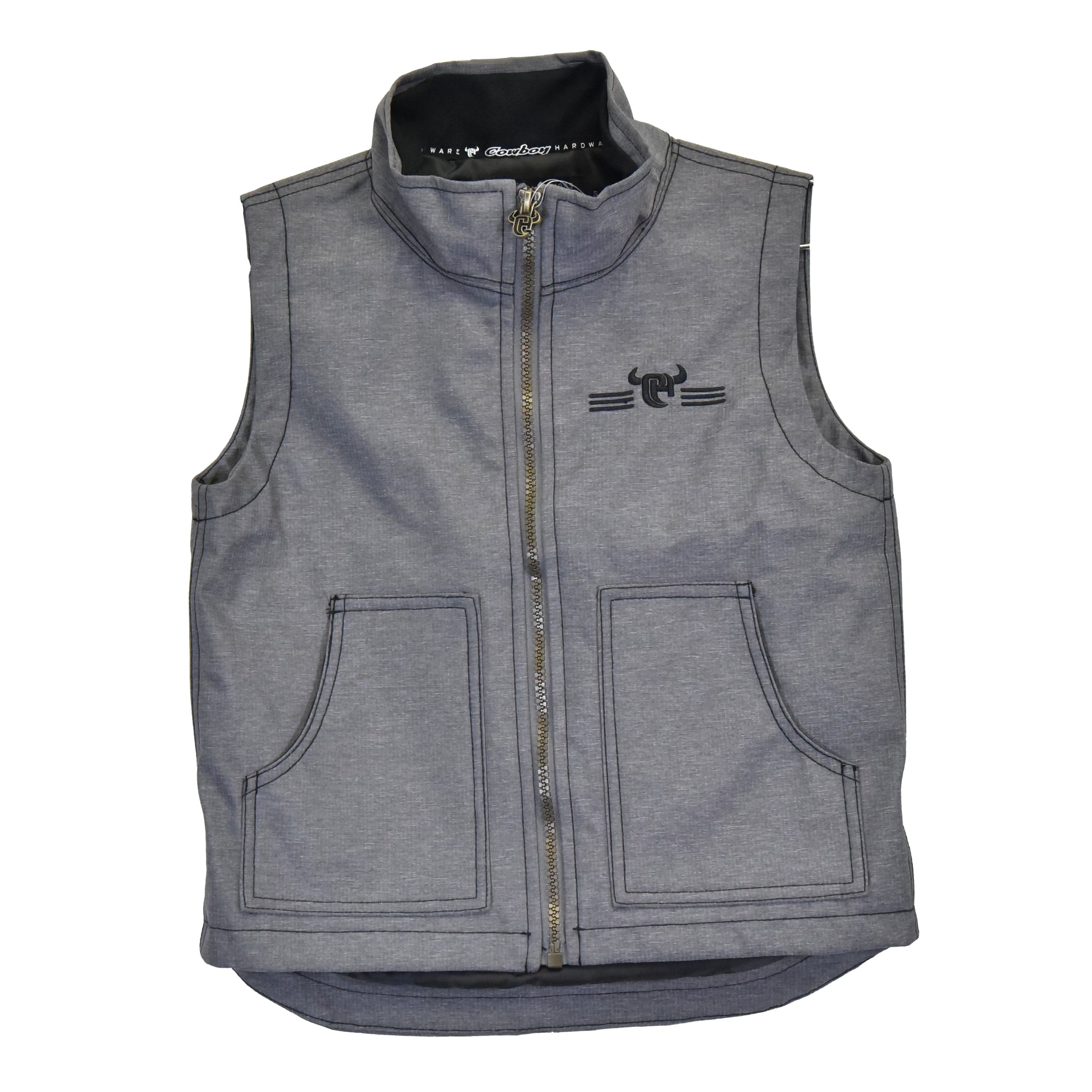 Youth Boy's CH Charcoal "Bar CH" Tech Vest from Cowboy Hardware
