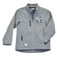 Youth Boy's CH Gray "Skull Flag" Poly Shell Jacket from Cowboy Hardware