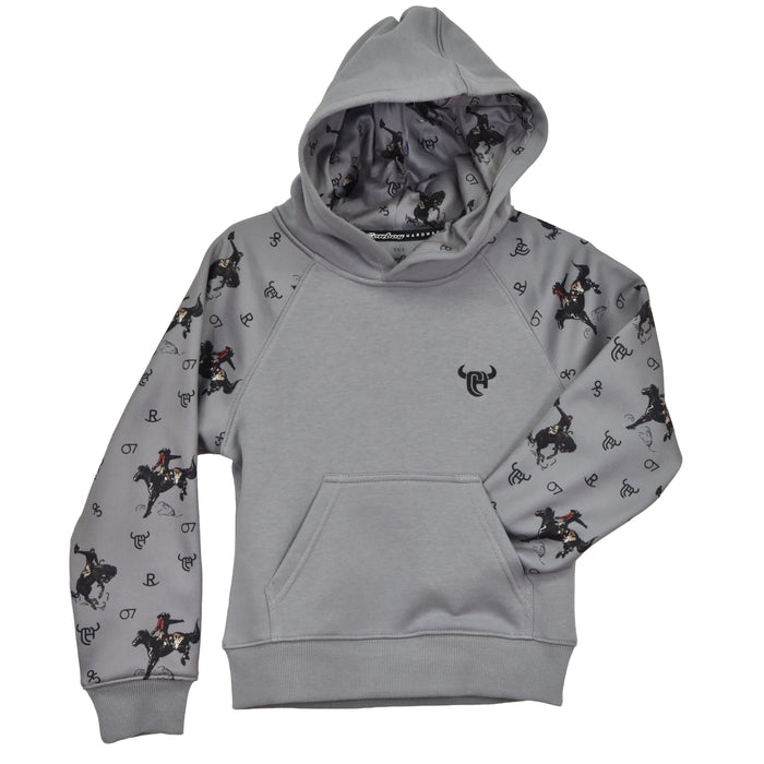 Youth Boy's CH Gray "Vintage Bronc" Fleece Hoody from Cowboy Hardware