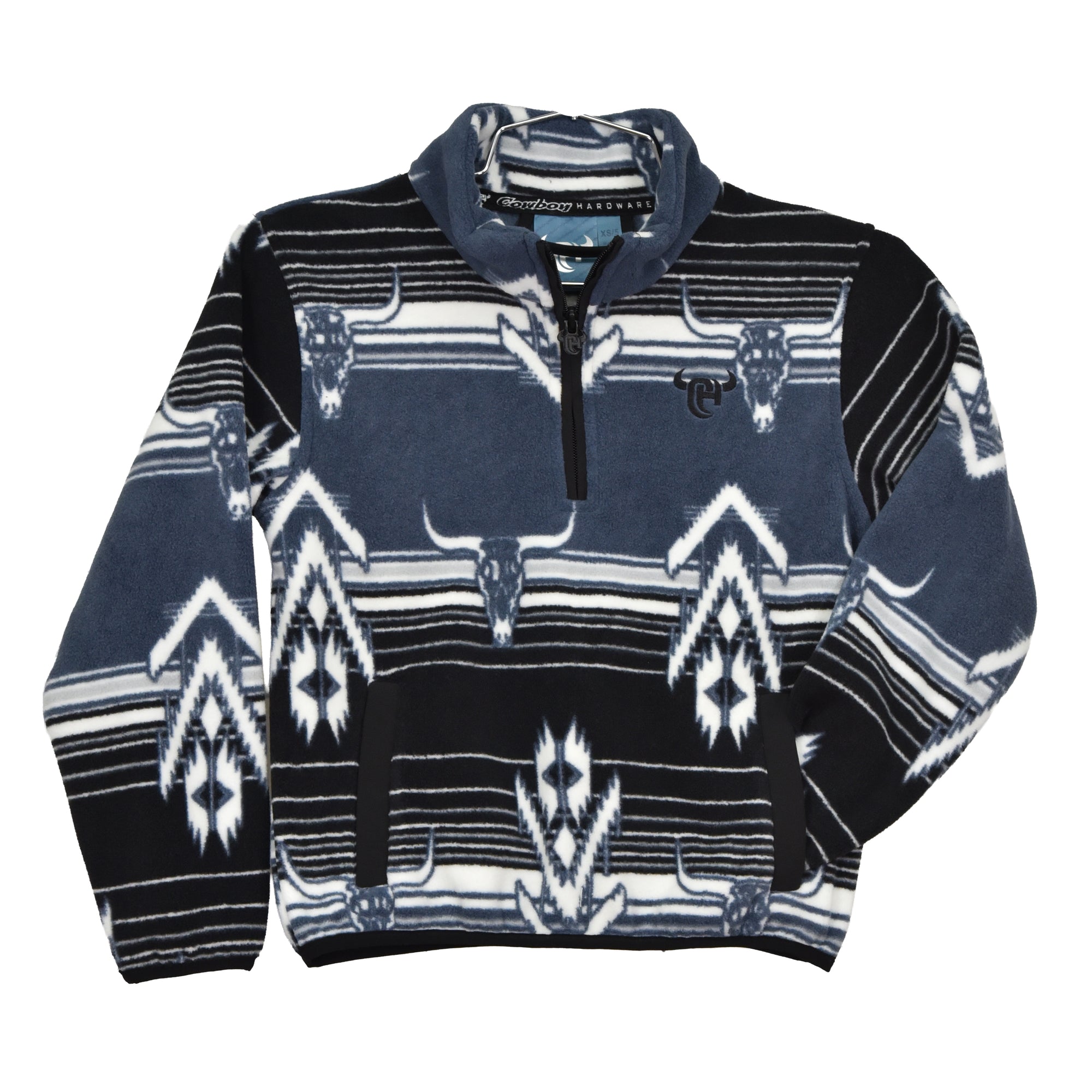 Youth Boy's CH Slate Blue "Skull Grand" Polar Fleece Cadet from Cowboy Hardware