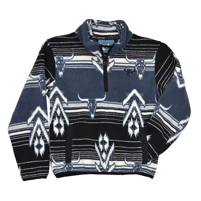 Youth Boy's CH Slate Blue "Skull Grand" Polar Fleece Cadet from Cowboy Hardware