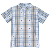 Youth Boy's CH White "Hermosillo Jacquard" Short Sleeve Polo Shirt from Cowboy Hardware