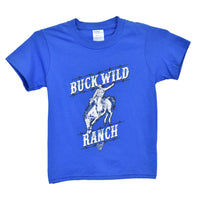 Youth Boy's CH "Buck Wild Ranch" Royal Blue Short Sleeve T-Shirt from Cowboy Hardware