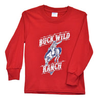 Youth Boy's CH "Buckwild Ranch" Red Long Sleeve T-Shirt from Cowboy Hardware