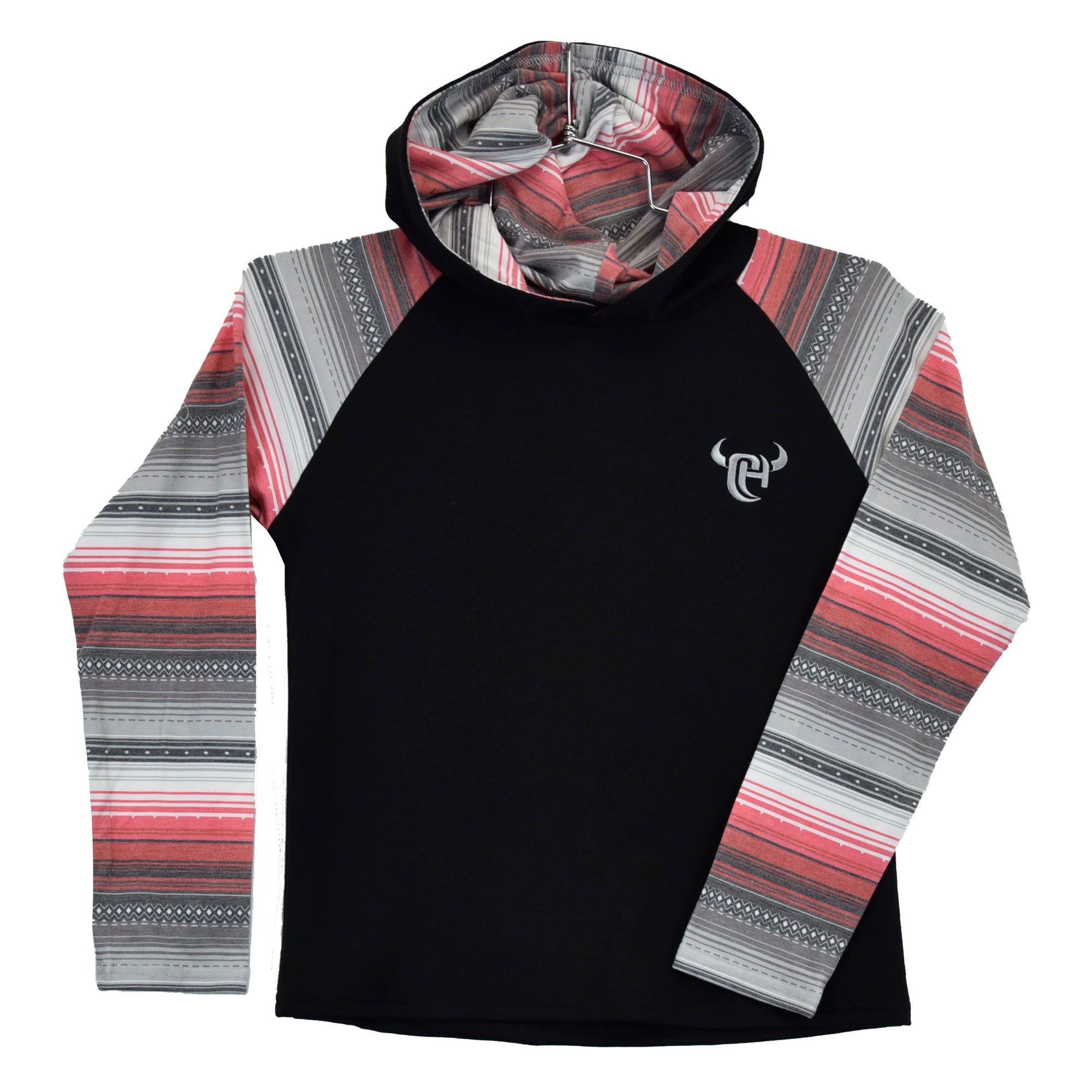 Youth Boy's CH Black "Serape Knit" Long Sleeve T-Shirt w/Hood