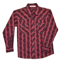 Youth Boy's CH "Tonal Aztec" Chili Long Sleeve Western Shirt from Cowboy Hardware