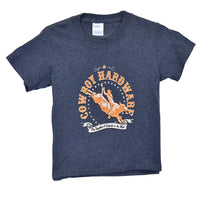 Youth Boy's CH "Toughest 8 Seconds" Heather Navy Short Sleeve T-Shirt from Cowboy Hardware