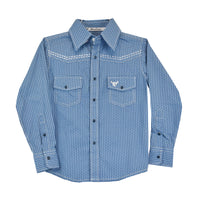 Youth Boy's Cobalt "Solid" Long Sleeve Western Shirt from Cowboy Hardware