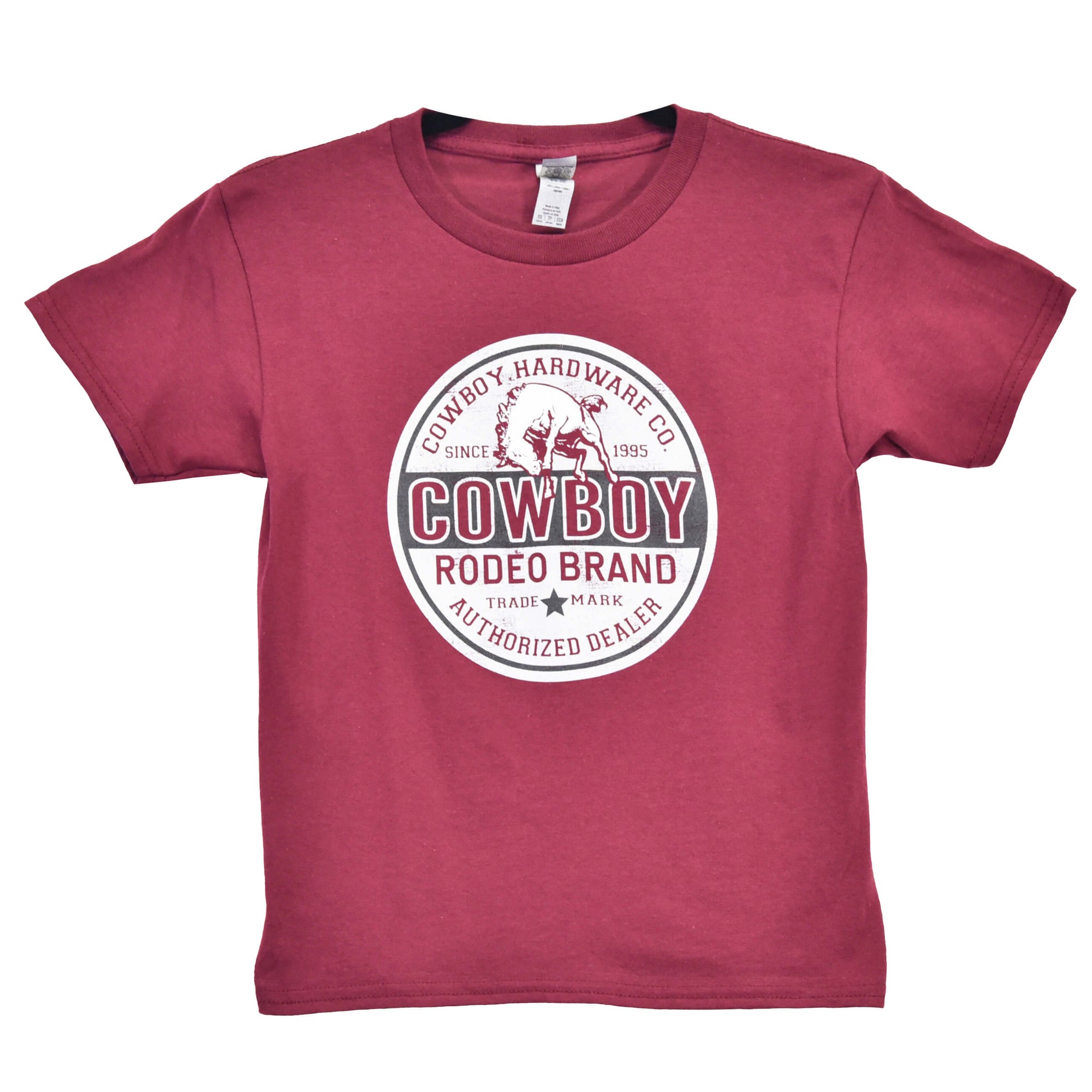 Youth Boy's Maroon "Rodeo Brand" Short Sleeve T-Shirt from Cowboy Hardware