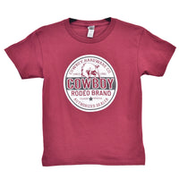 Youth Boy's Maroon "Rodeo Brand" Short Sleeve T-Shirt from Cowboy Hardware