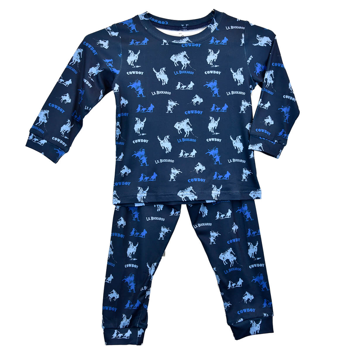 Youth Boy's Midnight Navy "Bucking Horse" Playset/Western Pajamas from Cowboy Hardware