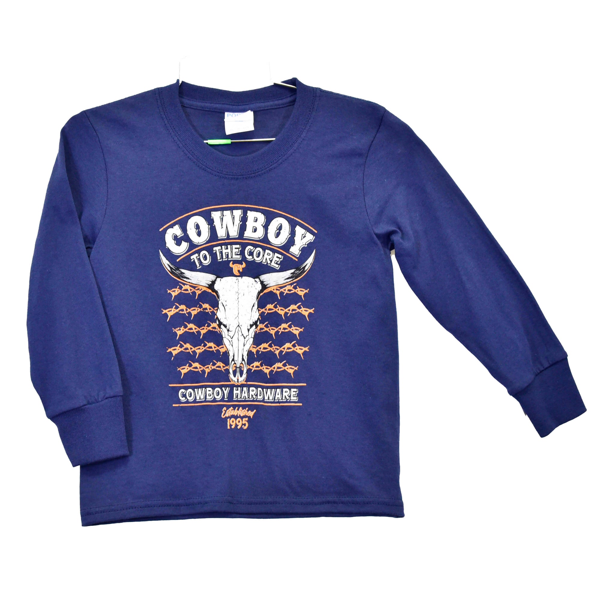 Youth Boy's Navy "Cowboy to the Core" Long Sleeve T-Shirt from Cowboy Hardware