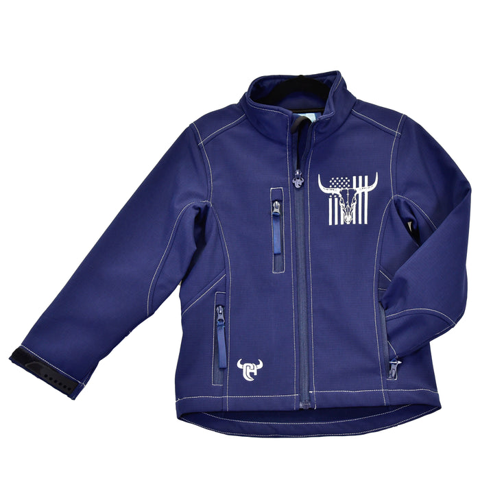 Youth Boy's Navy "Skull Flag" Polyshell Jacket from Cowboy Hardware