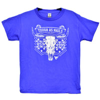 Youth Boy's Royal Blue "Tough as Nails" Short Sleeve T-Shirt from Cowboy Hardware