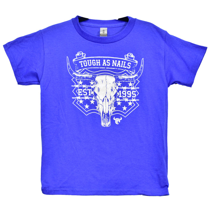 Youth Boy's Royal Blue "Tough as Nails" Short Sleeve T-Shirt from Cowboy Hardware