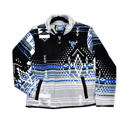 Youth Boy's Slate Blue "Aztec Grande" Polar Fleece Cadet from Cowboy Hardware