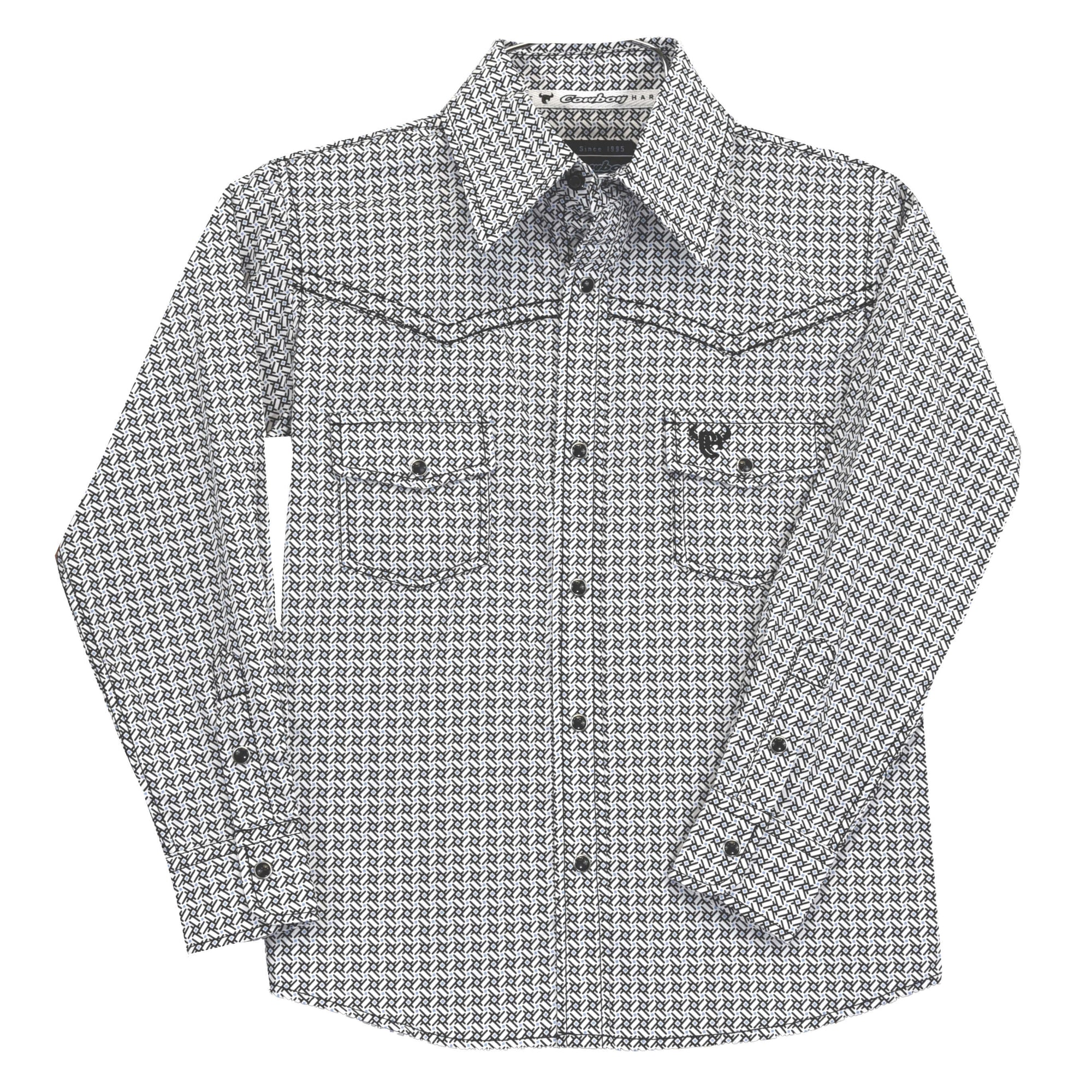 Youth Boy's White "Twisted Adobe" Long Sleeve Western Shirt from Cowboy Hardware