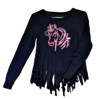 Youth Girl’s CH Black “Bella Horse” Long Sleeve T-Shirt from Cowboy Hardware