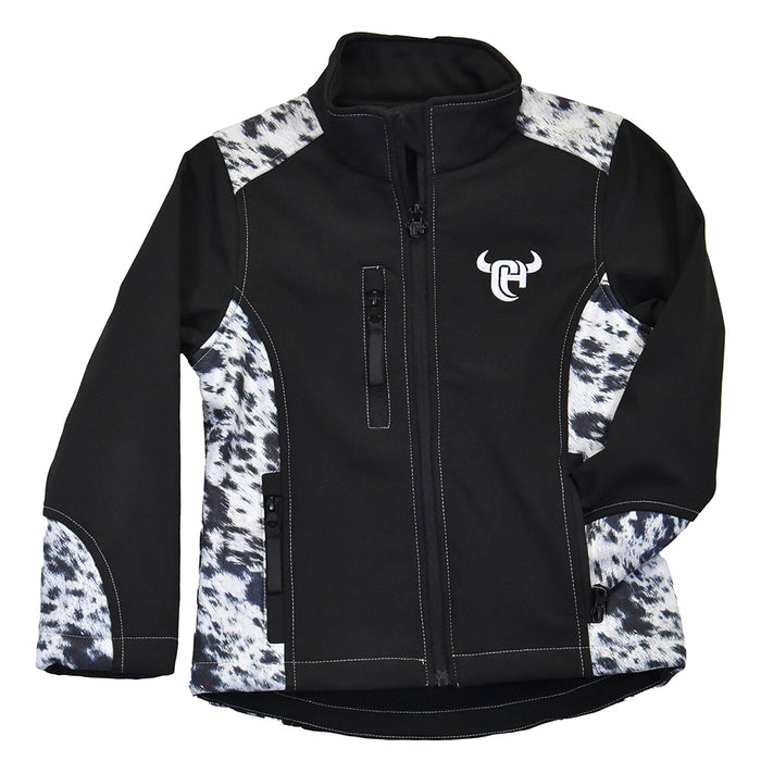 Youth Girl's CH Black "Cowhide Accent" Poly Shell Jacket from Cowboy Hardware