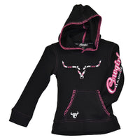 Youth Girl’s CH Black “Emb Aztec Steer” Long Sleeve Thermal Shirt from Cowboy Hardware