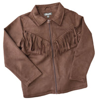 Youth Girl's CH Dark Brown "Faux Suede" Fringe Jacket from Cowboy Hardware