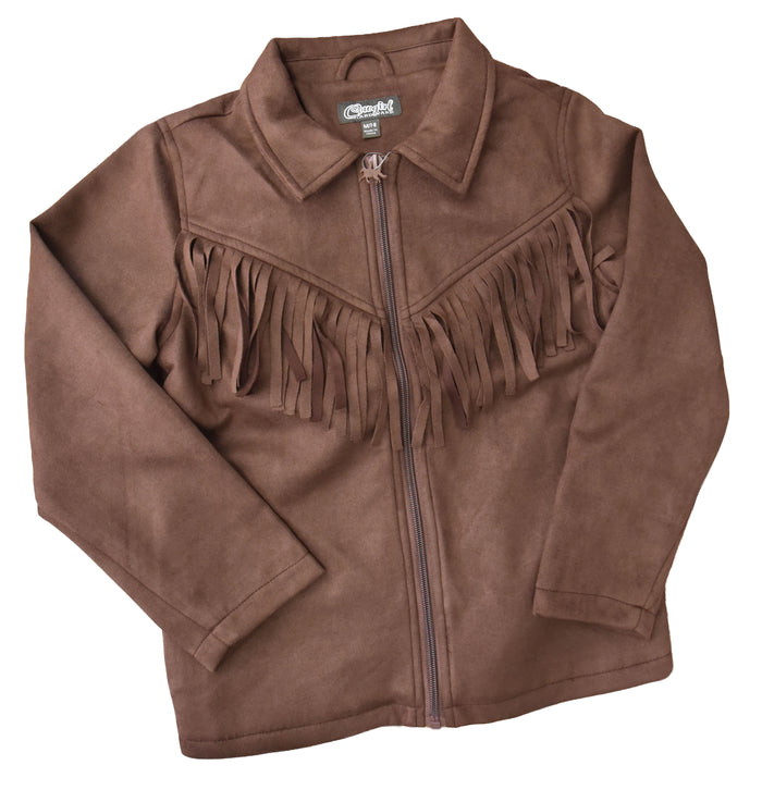 Youth Girl's CH Dark Brown "Faux Suede" Fringe Jacket from Cowboy Hardware