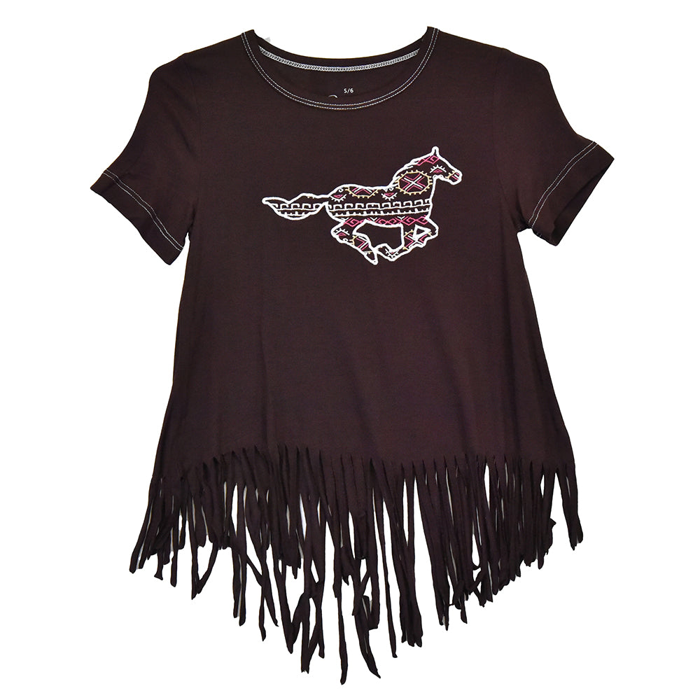 Youth Girl's CH Dark Chocolate "Sassy Cowgirl" Short Sleeve Top from Cowboy Hardware