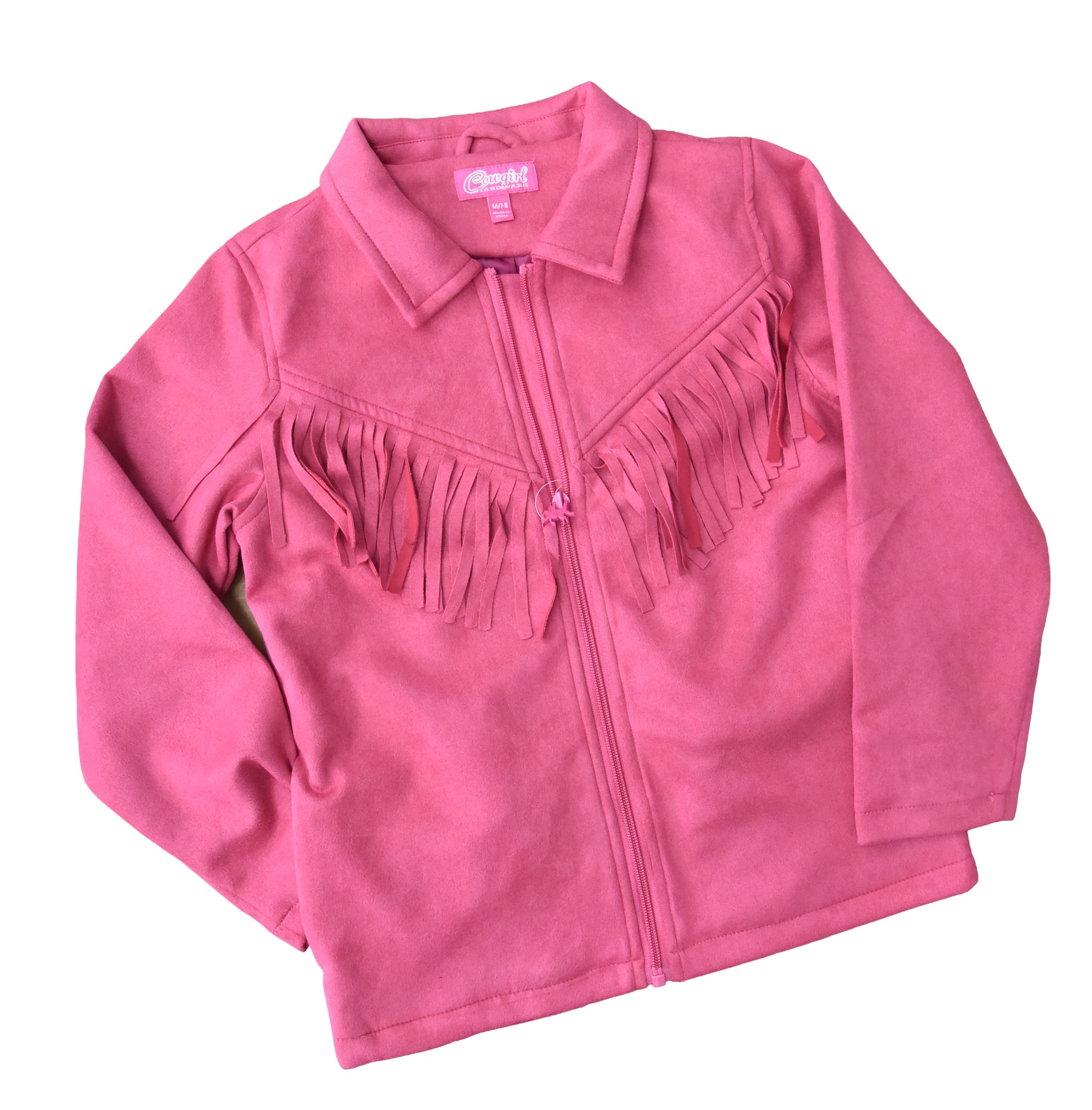 Youth Girl's CH Hot Pink "Faux Suede" Fringe Jacket from Cowboy Hardware