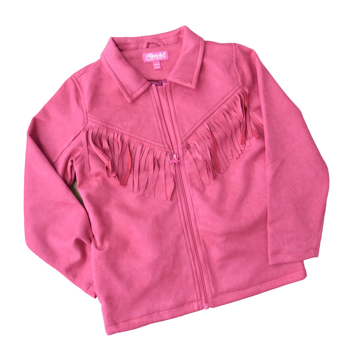 Youth Girl's CH Hot Pink "Faux Suede" Fringe Jacket from Cowboy Hardware