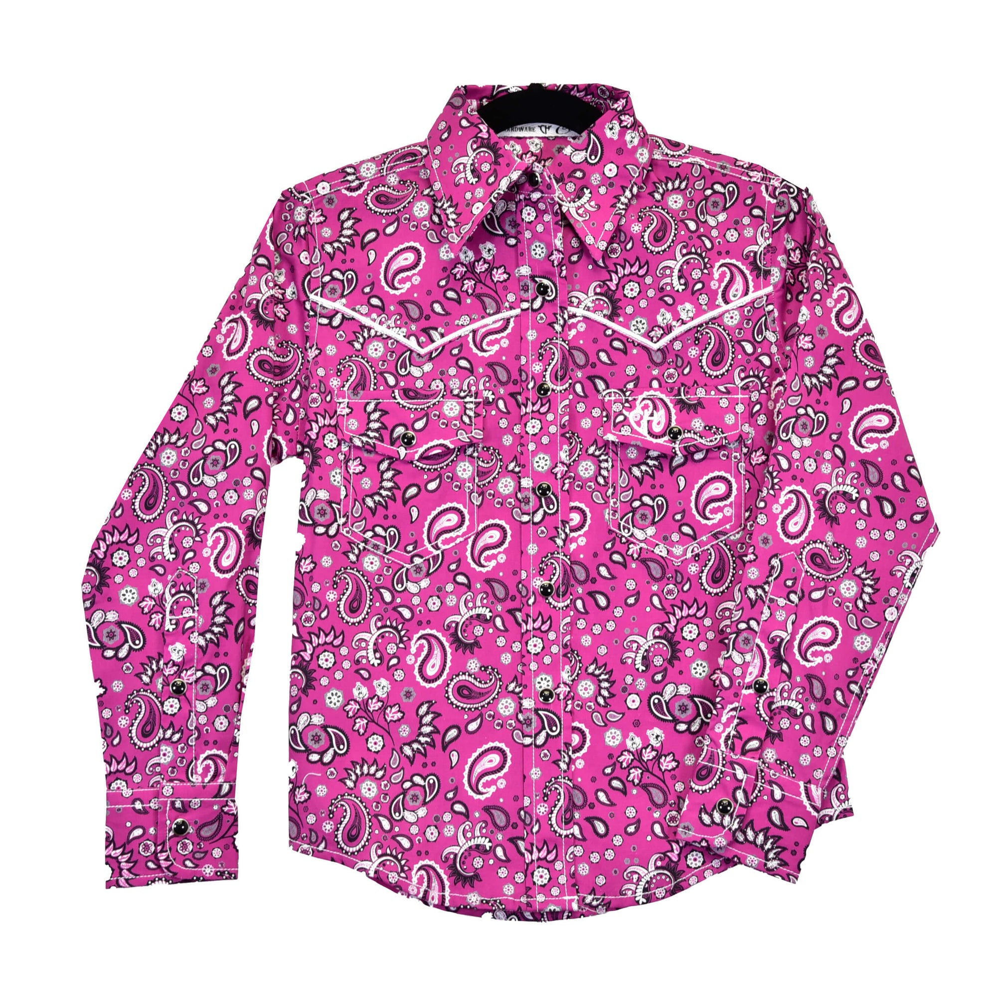 Youth Girl's Cowgirl Hardware Berry "Fun Paisley" Long Sleeve Western Shirt from Cowboy Hardware
