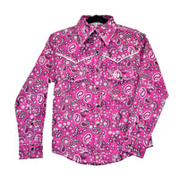 Youth Girl's Cowgirl Hardware Berry "Fun Paisley" Long Sleeve Western Shirt from Cowboy Hardware