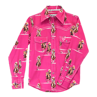 Youth Girl's Cowgirl Hardware Berry "Vintage Cowgirl" Long Sleeve Western Shirt from Cowboy Hardware