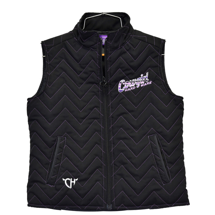 Youth Girl's Cowgirl Hardware Black Sassy Cowgirl Quilted Vest from Cowboy Hardware