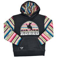 Youth Girl's Cowgirl Hardware Black "Serape Rodeo" Fleece Hoody from Cowboy Hardware