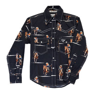 Youth Girl's Cowgirl Hardware Black "Vintage Cowgirl" Long Sleeve Western Shirt from Cowboy Hardware