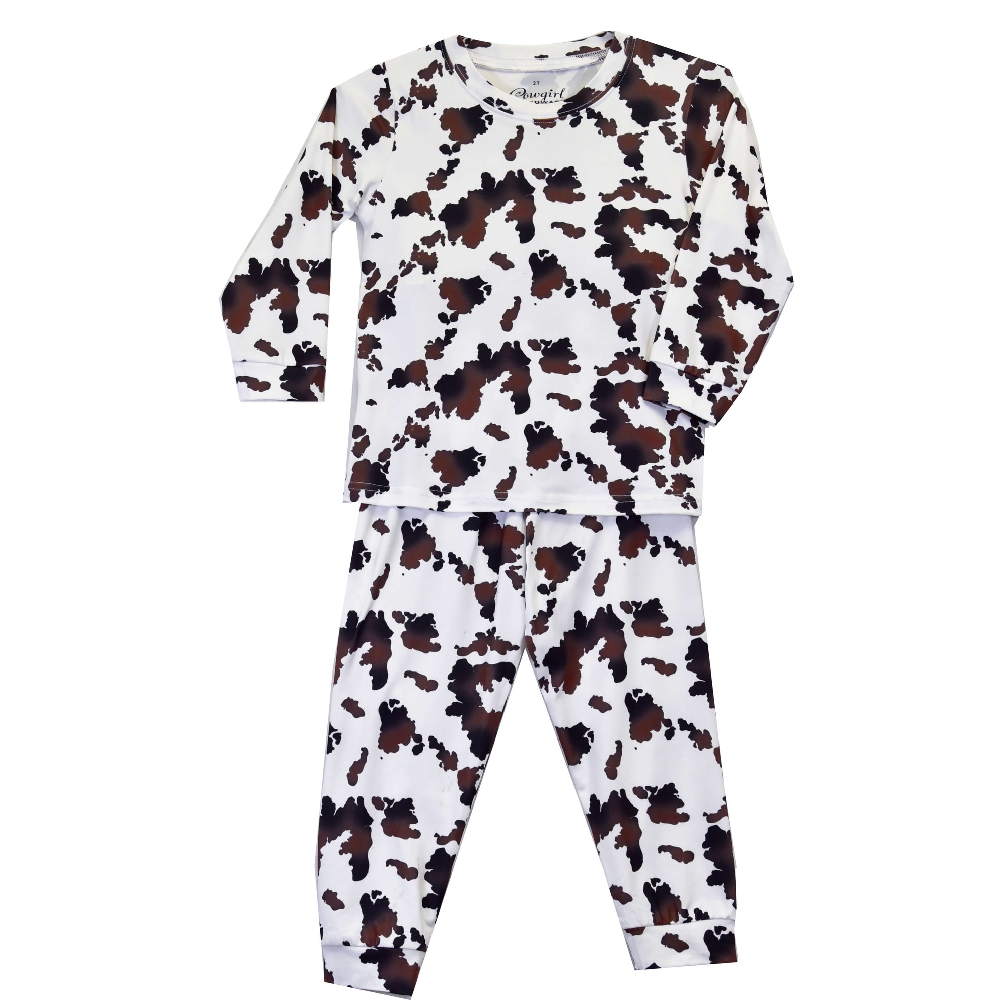 Youth Girl's Cowgirl Hardware Black/Brown "Moody Cow Print" Playset/Western Pajamas from Cowboy Hardware