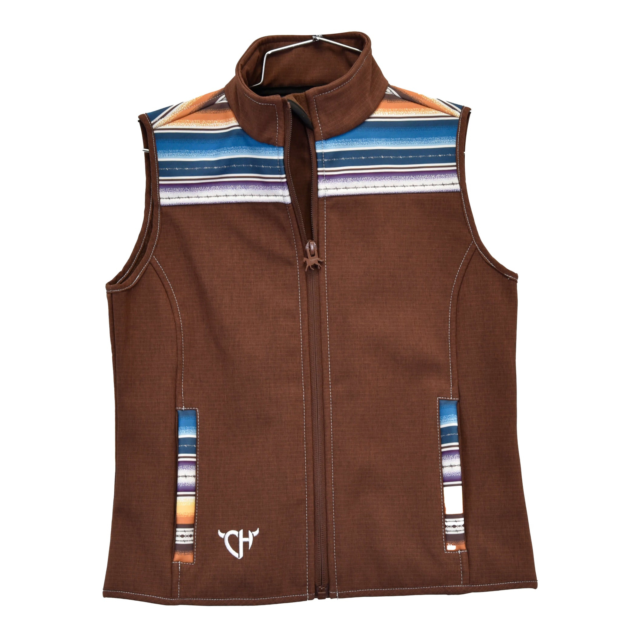 Girls Serape Yoke Accent Poly Shell Vest by Cowboy Hardware main image 1