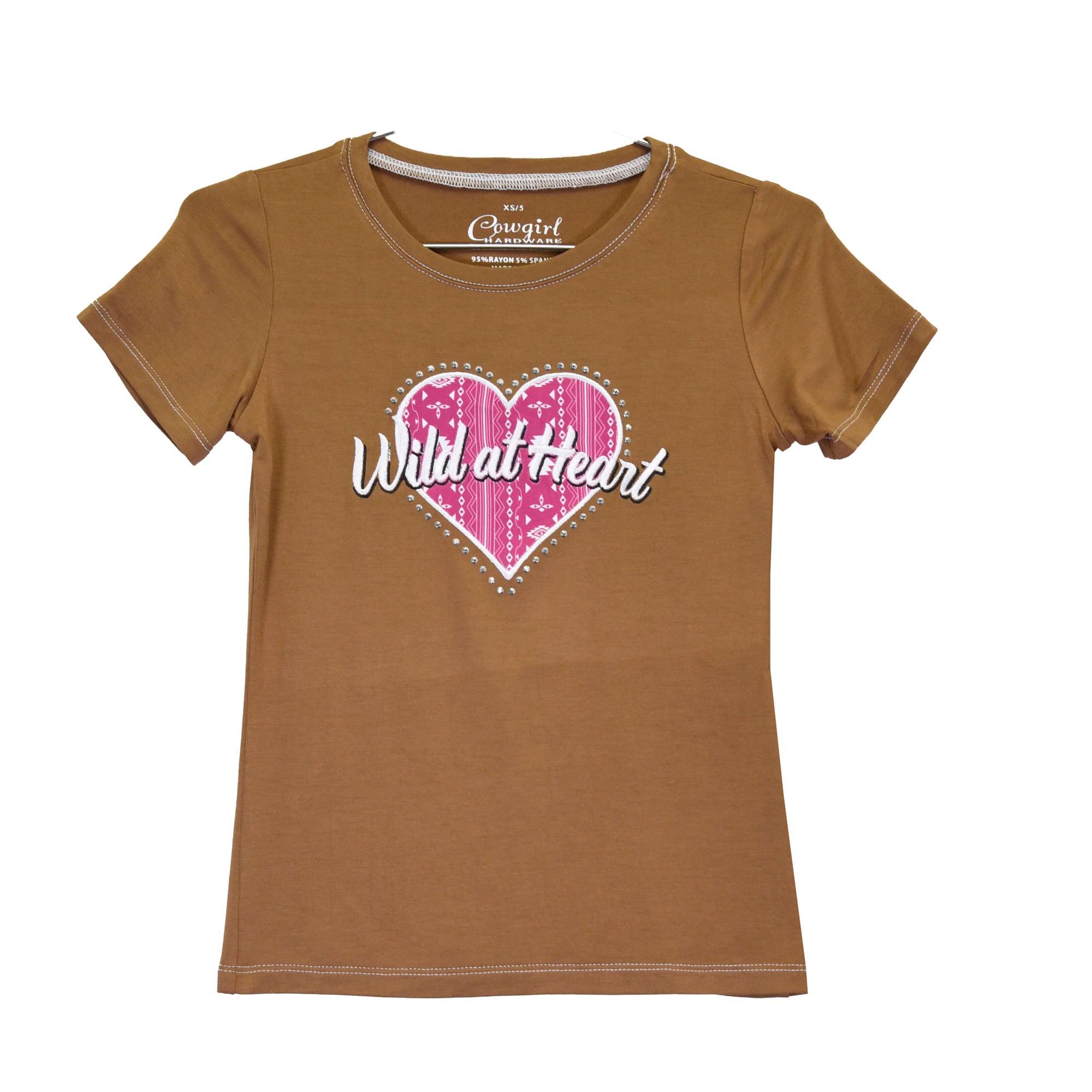 Youth Girl's Cowgirl Hardware Suede "Wild at Heart" Short Sleeve Top from Cowboy Hardware