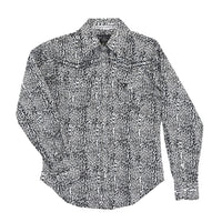 Youth Girl's Cowgirl Hardware White "Mini Leopard" Long Sleeve Western Shirt from Cowboy Hardware