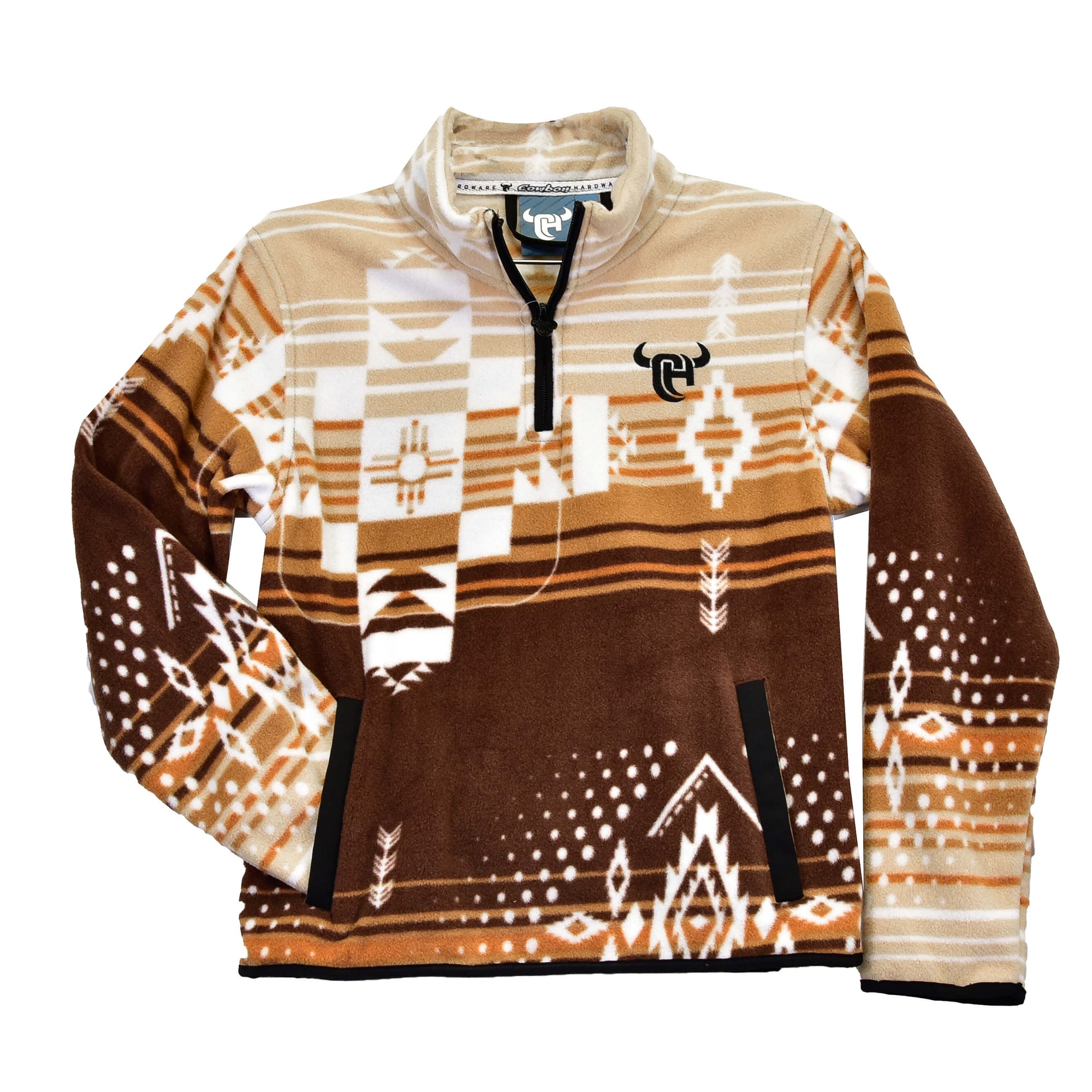 Youth Boy's Cowboy Hardware Brown "Aztec Grande" Polar Fleece Cadet