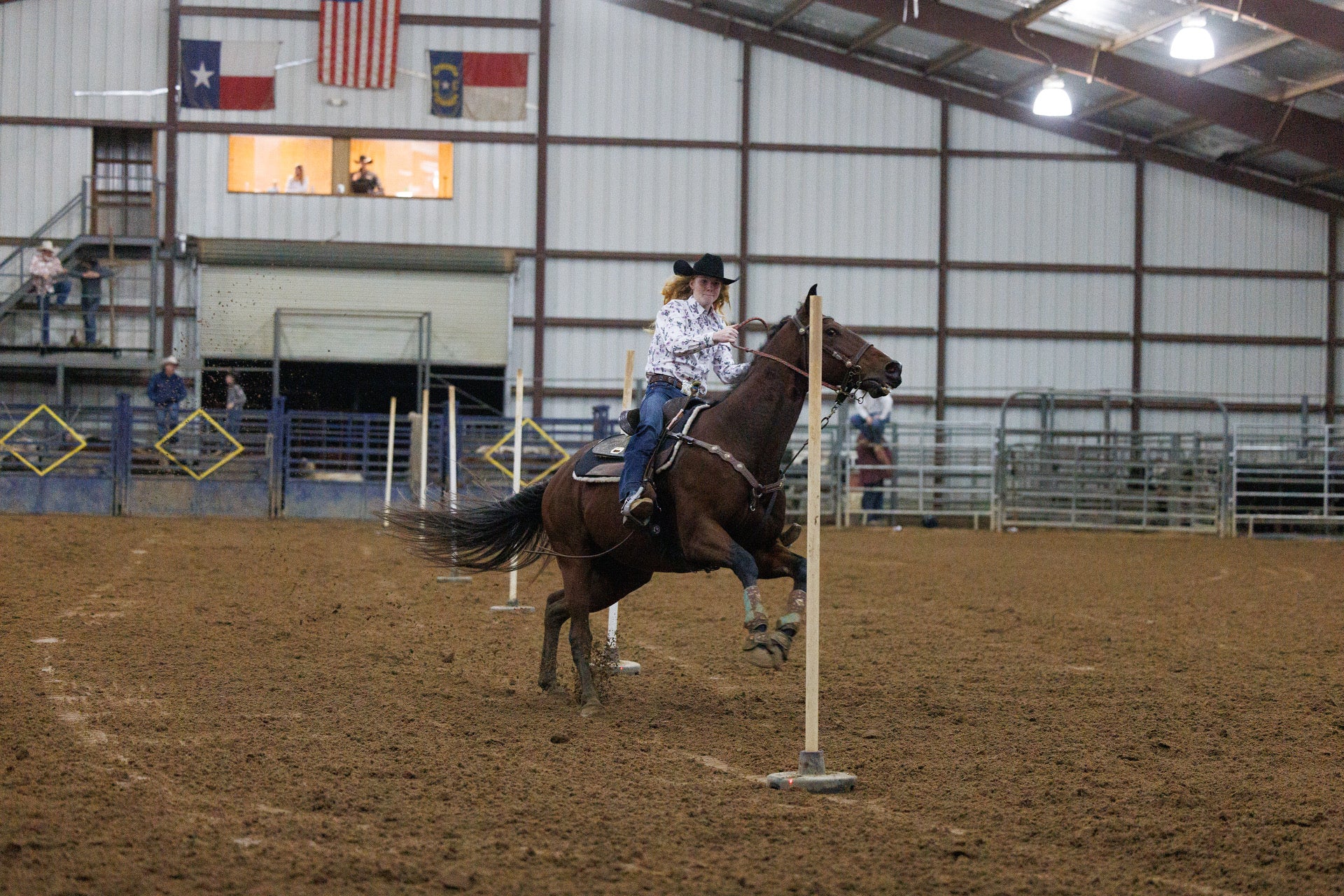 Cowgirl barrel racing