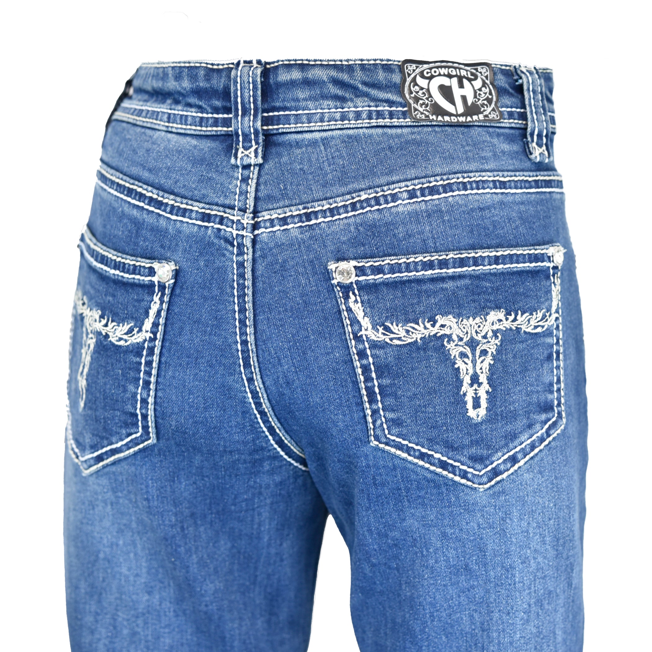 Girls Med Wash Boot Stitch B/C Jean by Cowboy Hardware main image 1