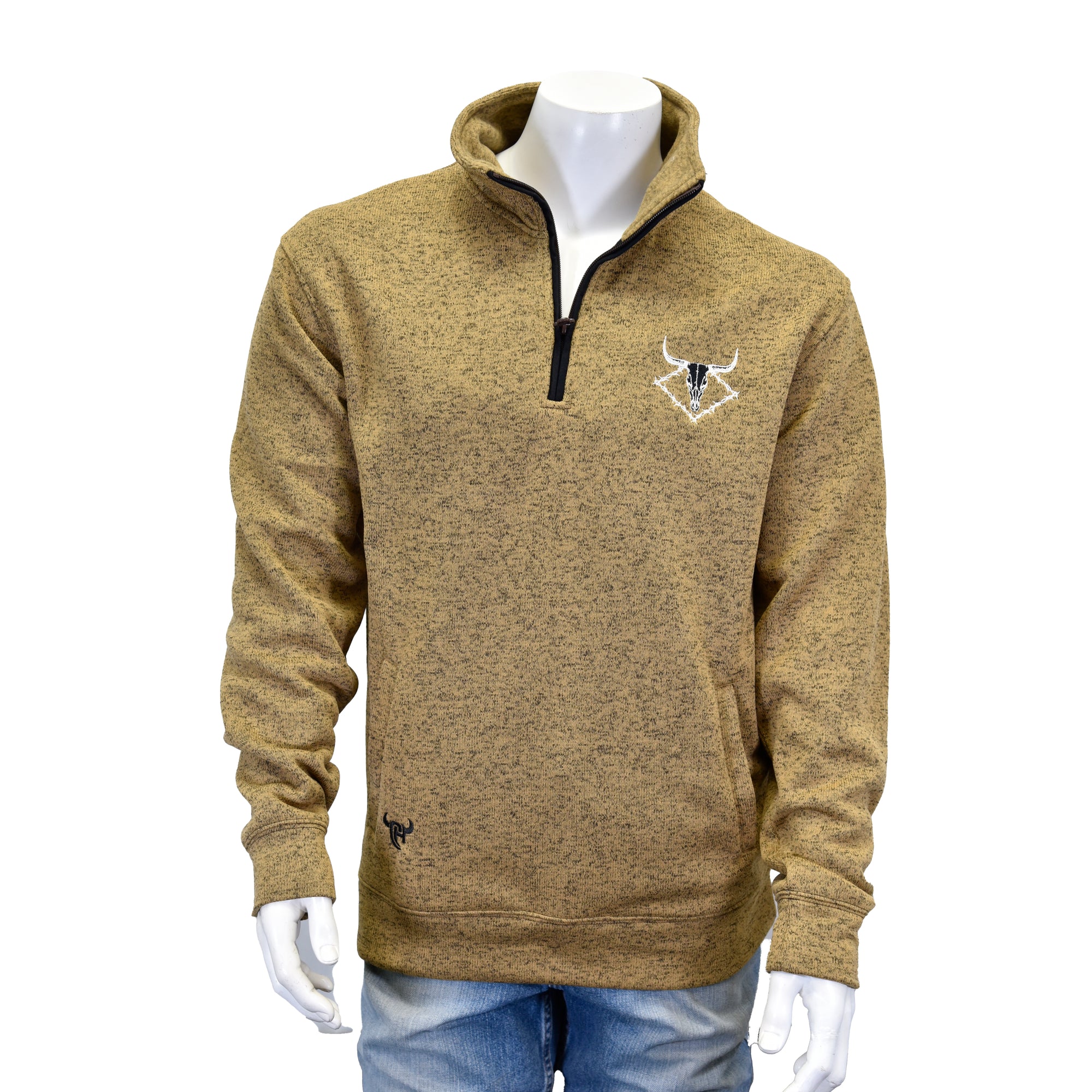 Mens Barbed Diamond Skull Speckle Fleece Buckskin Cadet from Cowboy Hardware