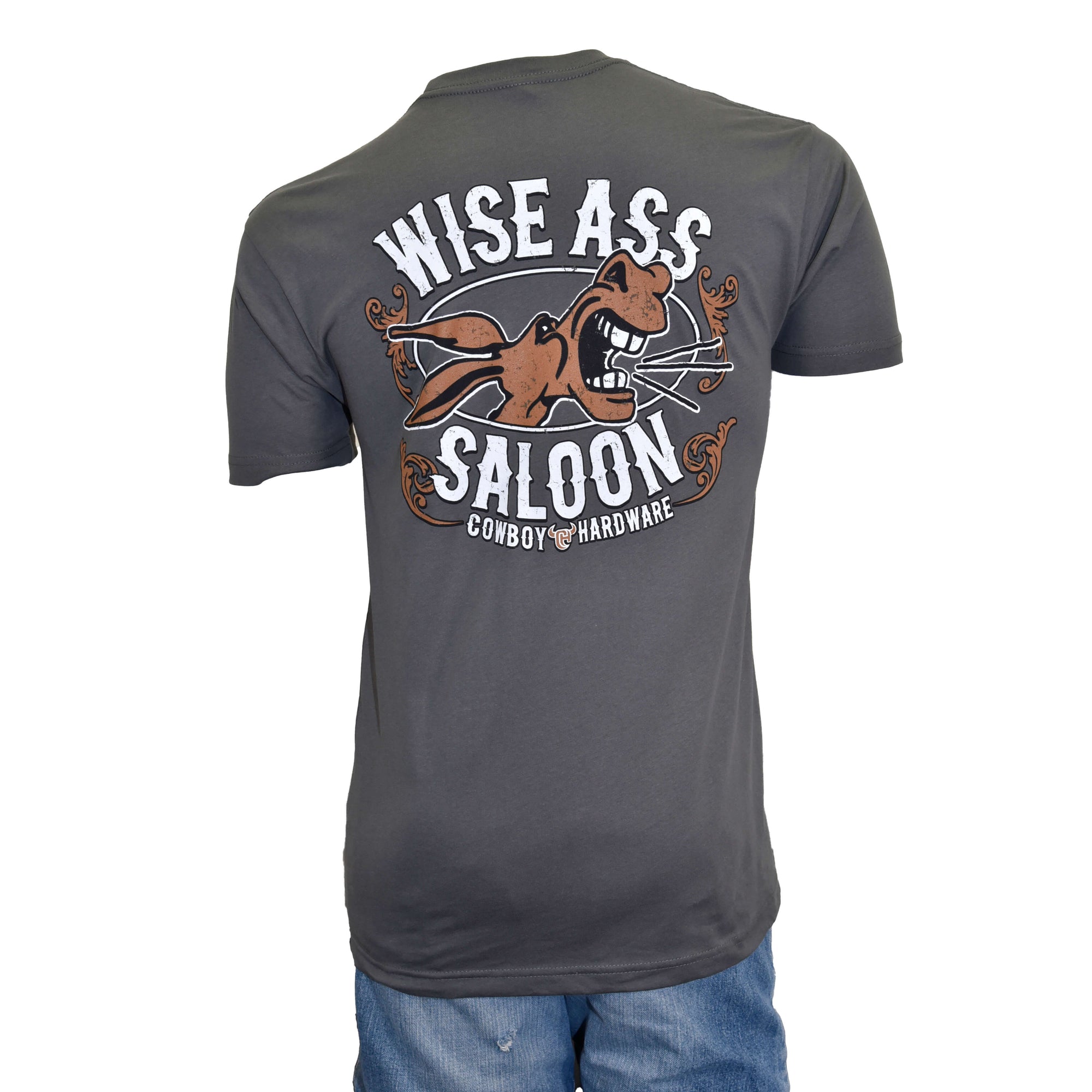 Men's Cowboy Hardware Grey Wise Ass Saloon Short Sleeve Tee