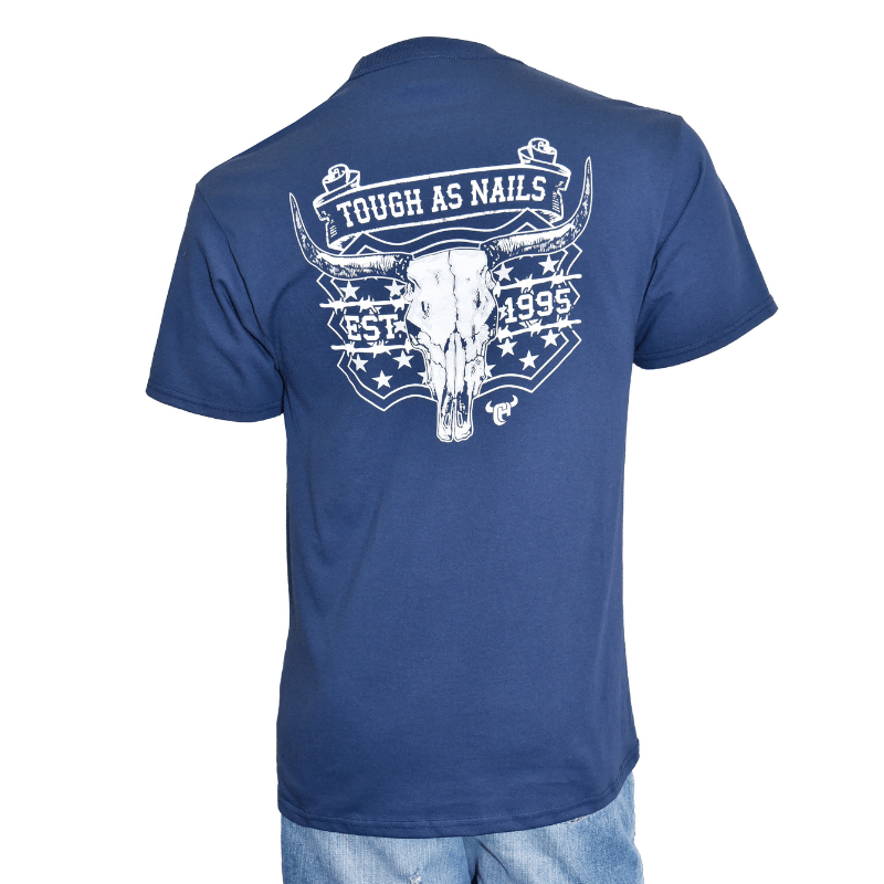 Men's Cowboy Hardware Navy Tough as Nails Short Sleeve Tee